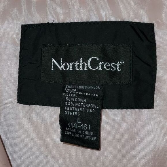 NorthCrest Down Puffer Sz. L Black & Pink Full Zippered Vest w Pockets - Picture 7 of 9